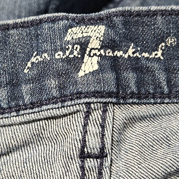 7 For All Mankind Bootcut Jeans Womens Size 31 Low Rise Medium Wash Denim Pants - Picture 5 of 7